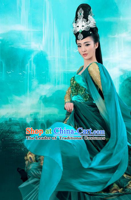 Traditional Ancient Chinese Imperial Emperess Costume, Chinese Classic Dance Dress, Cosplay Fairy Tale Chinese Peri Imperial Princess Clothing for Women