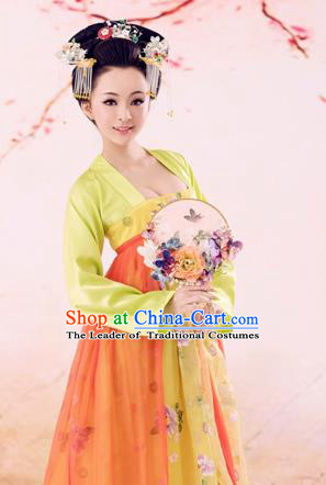Traditional Ancient Chinese Imperial Emperess Costume, Chinese Tang Dynasty Dance Dress, Chinese Peri Imperial Princess Butterfly Hanfu Clothing for Women
