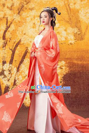 Traditional Ancient Chinese Imperial Consort Costume, Chinese Tang Dynasty Emperess Dress, Cosplay Chinese Peri Imperial Concubine Embroidered Clothing for Women