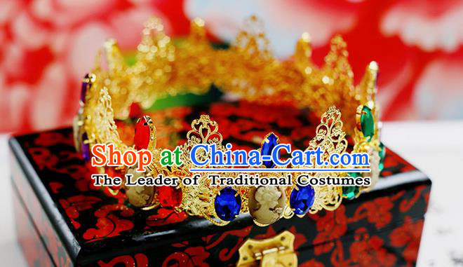 Chinese Wedding Jewelry Accessories, Traditional Xiuhe Suits Wedding Bride Flowers Headwear, Wedding Royal Crown, Ancient Chinese Harpins and Earrings for Women