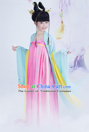 Traditional Chinese Princess Costume, Children Tang Dynasty Girl Dress, Chinese Tang Dynasty Costume for Kids