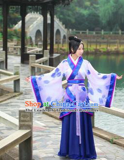 Traditional Ancient Chinese Imperial Emperess Costume, Chinese Han Dynasty Princess Young Lady Chiffon Dress, Cosplay Chinese Peri Concubine Hanfu Clothing for Women