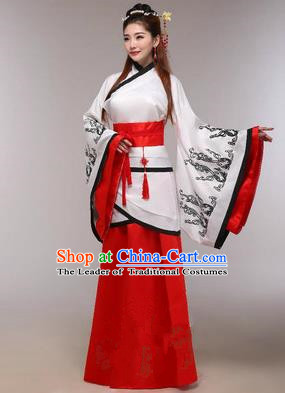 Traditional Ancient Chinese Imperial Emperess Costume, Chinese Han Dynasty Princess Dress, Cosplay Chinese Peri Concubine Embroidered Hanfu Clothing for Women