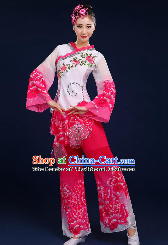 Traditional Chinese Yangge Fan Dancing Costume