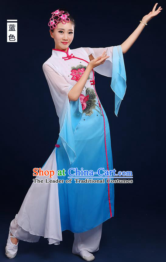 Traditional Chinese Yangge Fan Dancing Costume