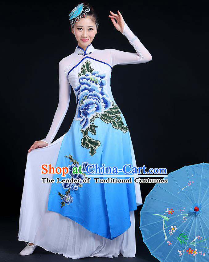 Traditional Chinese Yangge Fan Dancing Costume