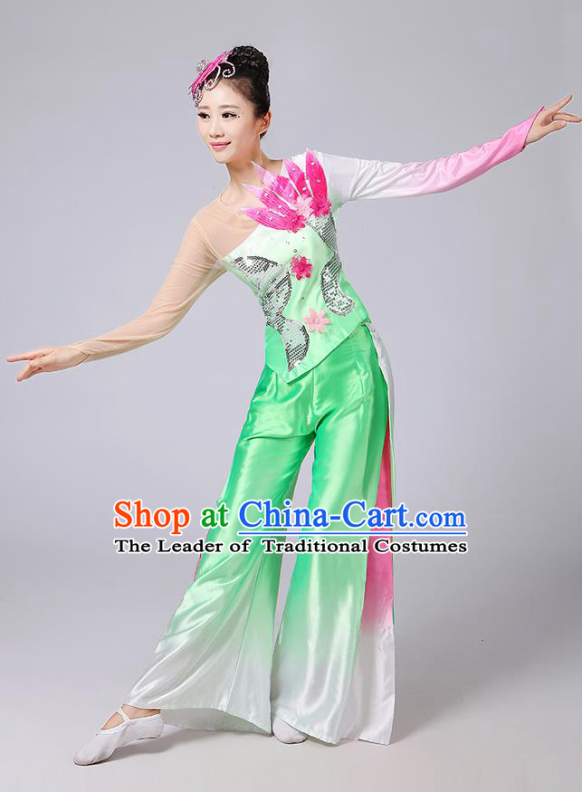 Traditional Chinese Yangge Fan Dancing Costume