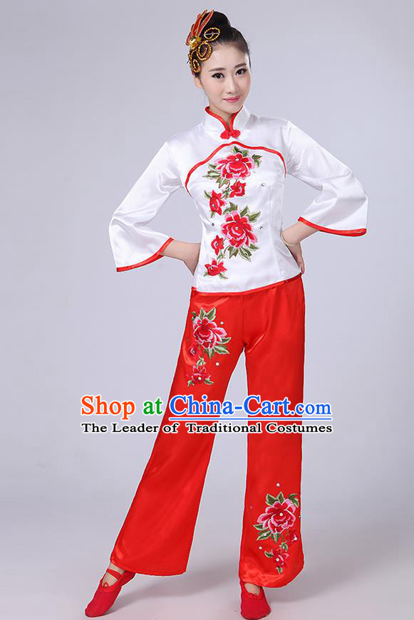 Traditional Chinese Yangge Fan Dancing Costume