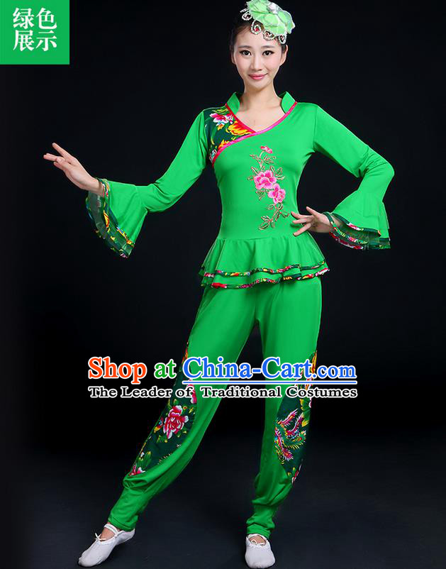 Traditional Chinese Yangge Fan Dancing Costume