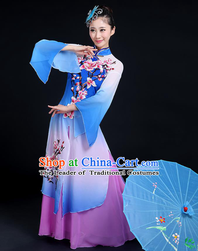 Traditional Chinese Yangge Fan Dancing Costume