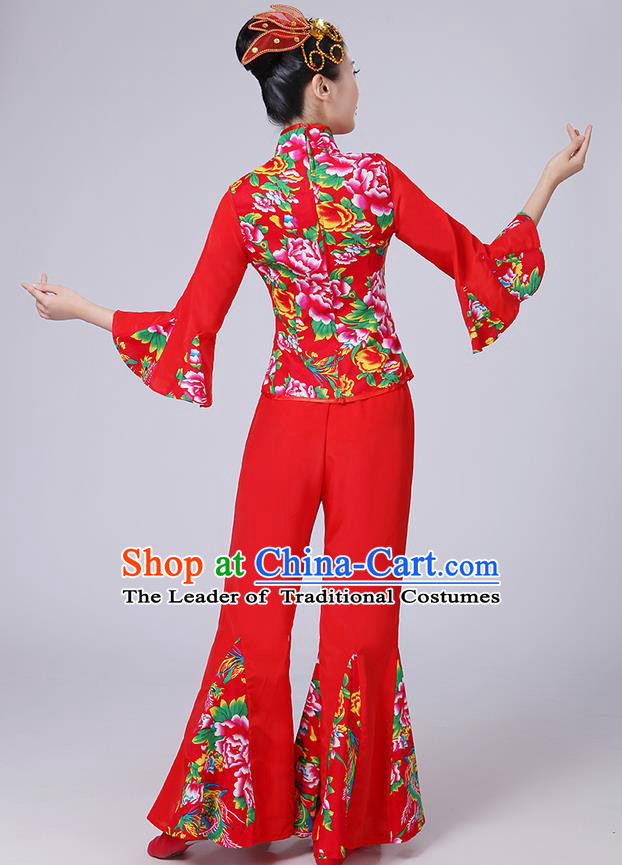 Traditional Chinese Yangge Fan Dancing Costume