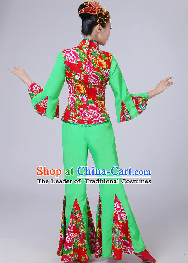 Traditional Chinese Yangge Fan Dancing Costume