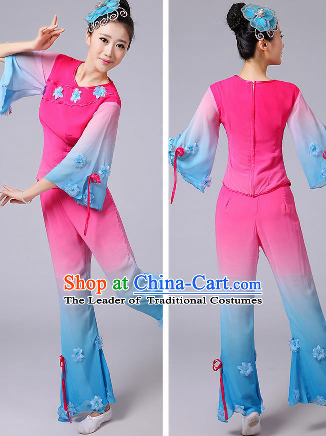 Traditional Chinese Yangge Fan Dancing Costume