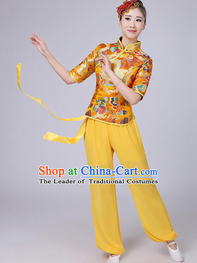 Traditional Chinese Yangge Fan Dancing Costume