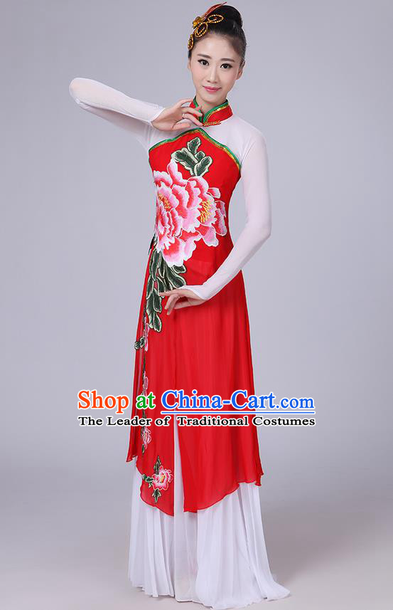 Traditional Chinese Yangge Fan Dancing Costume