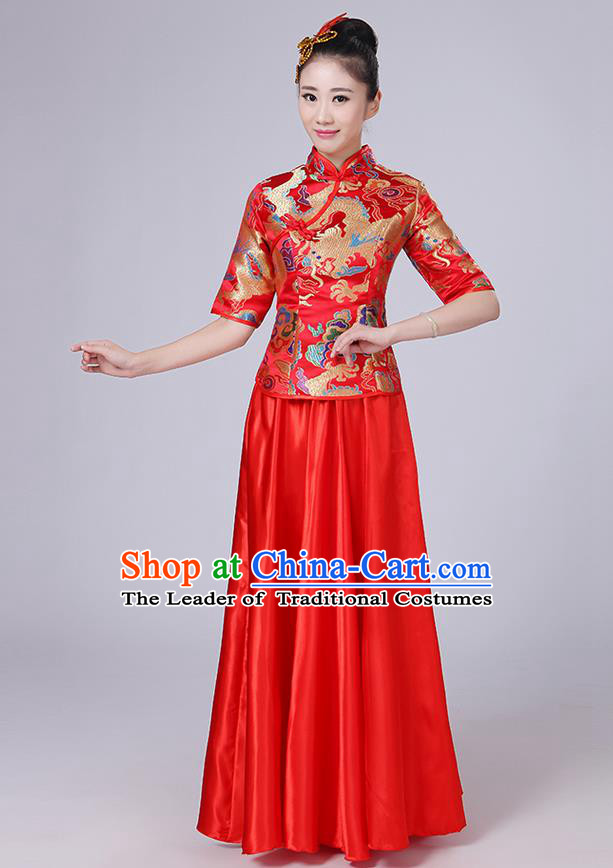 Traditional Chinese Yangge Fan Dancing Costume