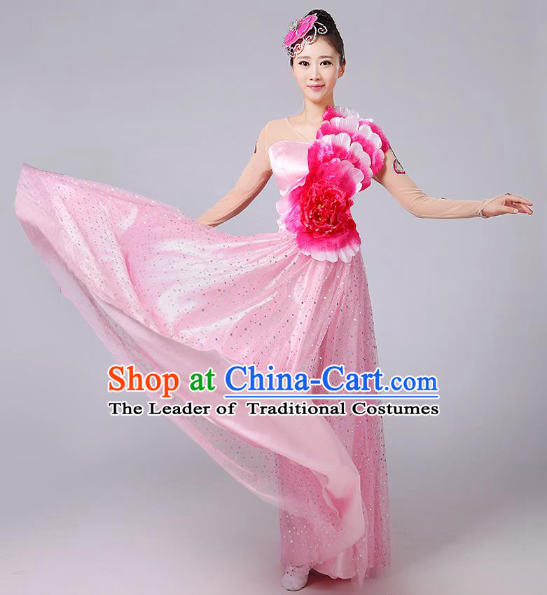 Traditional Chinese Yangge Fan Dancing Costume