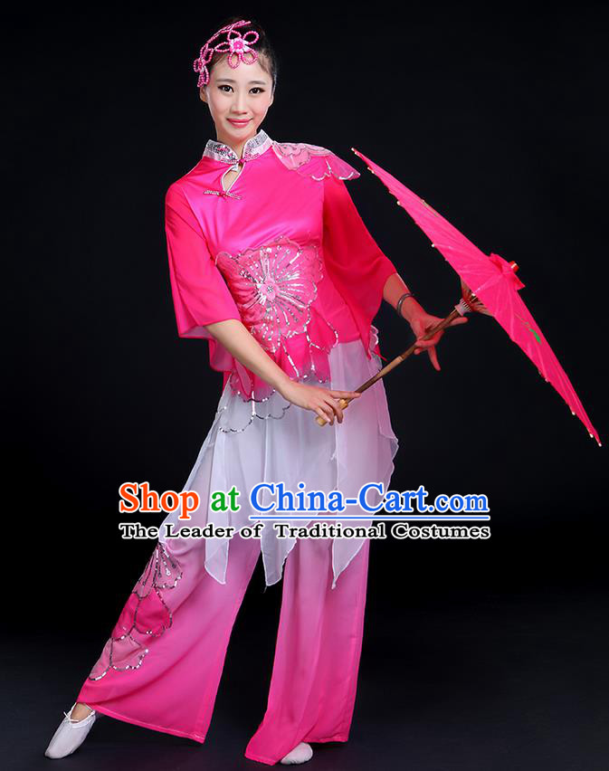 Traditional Chinese Yangge Fan Dancing Costume