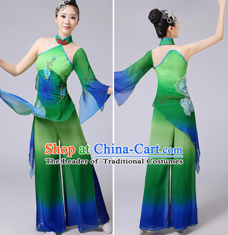 Traditional Chinese Yangge Fan Dancing Costume