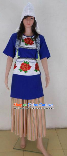 Traditional Chinese Yangge Fan Dancing Costume, Folk Dance Yangko Embroidered Peony Uniforms, Classic Dance Elegant Big Swing Dress Drum Dance Clothing for Women