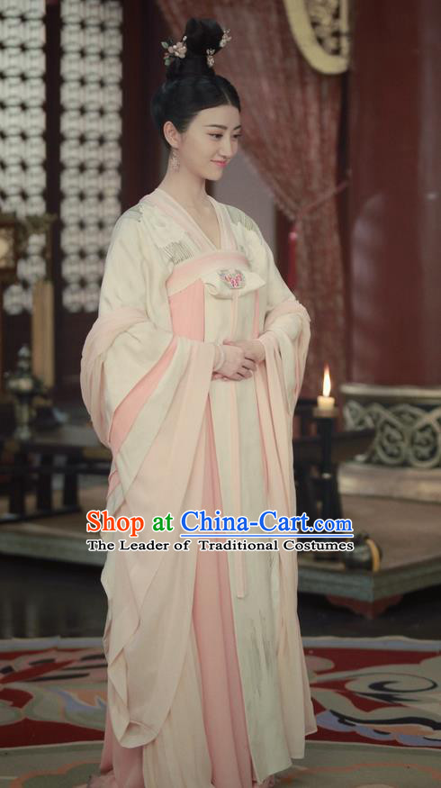 Traditional Ancient Chinese Imperial Empress Costume, Elegant Hanfu Palace Lady Queen Dress, Chinese Tang Dynasty Imperial Empress Tailing Embroidered Clothing for Women