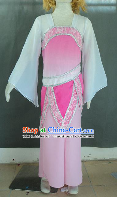 Traditional Chinese Ancient Yangge Fan Dancing Costume, Folk Dance Children Uniforms, Classic Tang Dynasty Dance Elegant Fairy Dress Drum Palace Dance Clothing for Kids