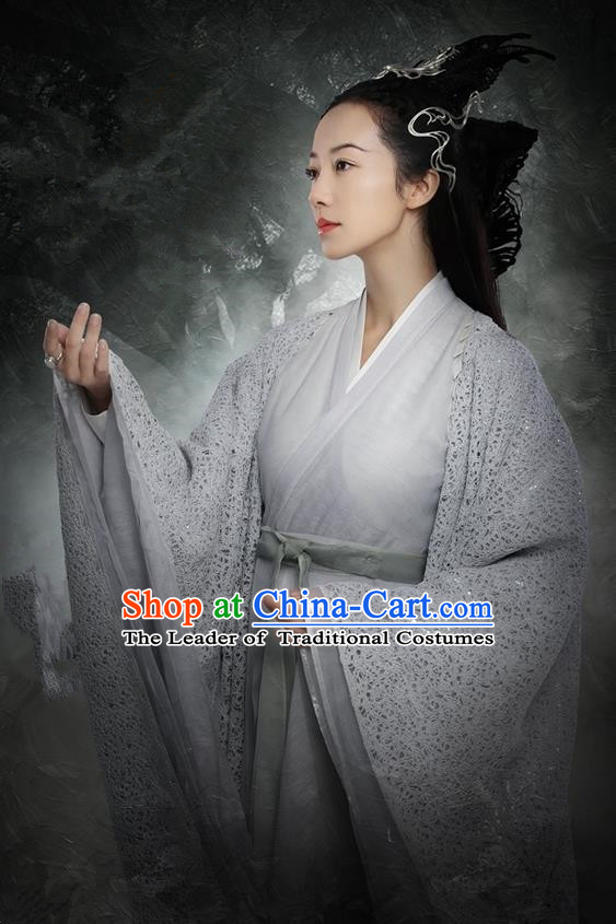 Traditional Ancient Chinese Imperial Concubine Costume, Elegant Hanfu Western Wei Dynasty Imperial Consort Clothing, Chinese Northern Dynasties Imperial Princess Embroidered Tailing Clothing for Women