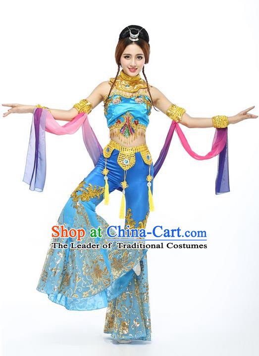 Traditional Chinese Yangge Fan Dance Modern Dance Costume