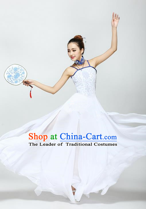 Traditional Chinese Yangge Fan Dancing Costume, Folk Dance Yangko Uniforms, Classic Jasmine Flower Fan Dance Dress Elegant Drum Dance Clothing for Women