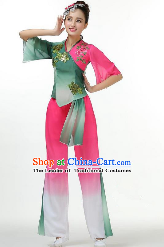 Traditional Chinese Yangge Fan Dance Modern Dance Costume