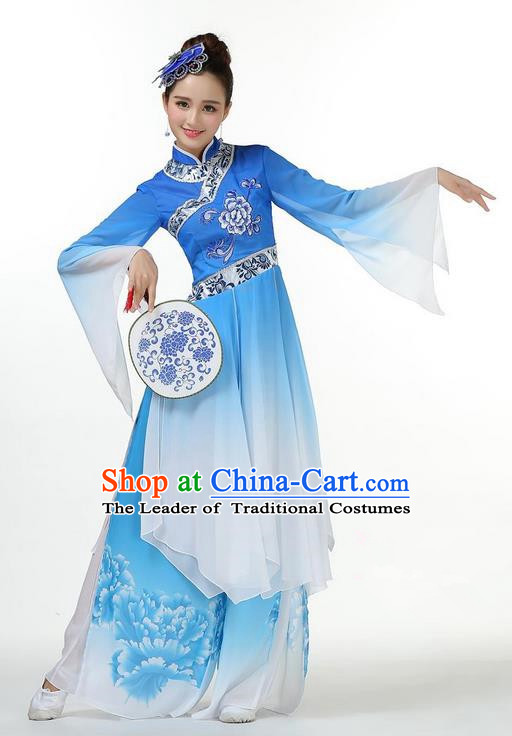Traditional Chinese Yangge Fan Dance Modern Dance Costume
