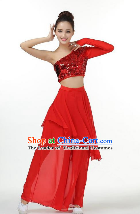 Traditional Chinese Yangge Fan Dance Modern Dance Costume