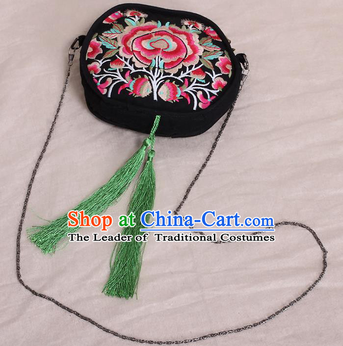 Traditional Chinese National Embroidered Crafts, Hmong Handmade Embroidered Handbag for Women