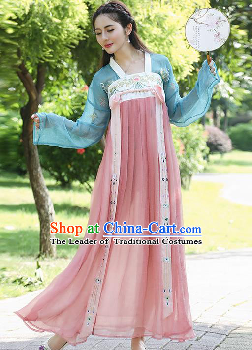 Traditional Ancient Chinese Young Women Cheongsam Dress Republic of China Tangsuit Stand Collar Blouse Dress Tang Suit Clothing for Women