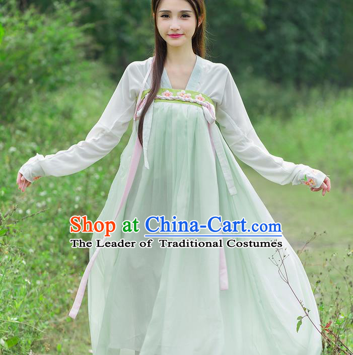 Traditional Ancient Chinese Young Women Cheongsam Dress Republic of China Tangsuit Stand Collar Blouse Dress Tang Suit Clothing for Women