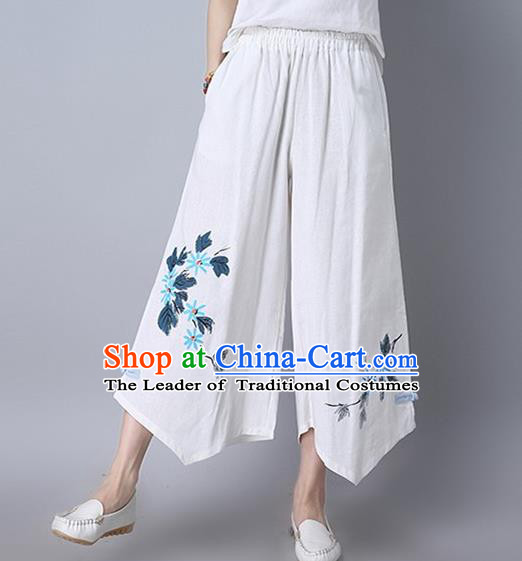 Traditional Chinese National Costume Loose Pants, Elegant Hanfu 