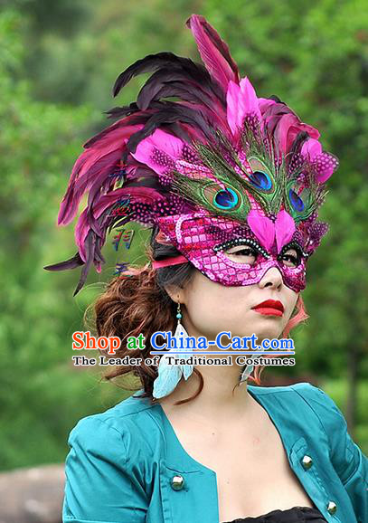 Top Grade Classicla Halloween Feather Mask Stage Performance Props Fancy Ball Masks for Women