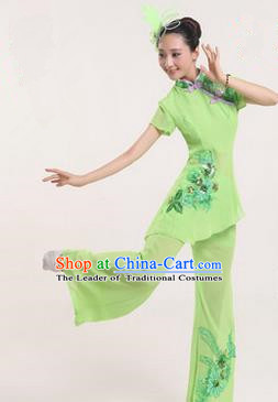 Traditional Chinese Yangge Fan Dancing Costume