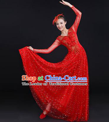 Traditional Chinese Yangge Fan Dancing Costume