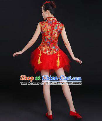 Traditional Chinese Yangge Fan Dancing Costume