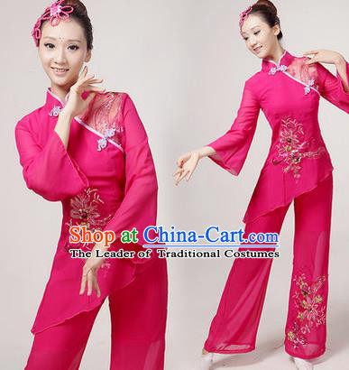 Traditional Chinese Yangge Fan Dancing Costume