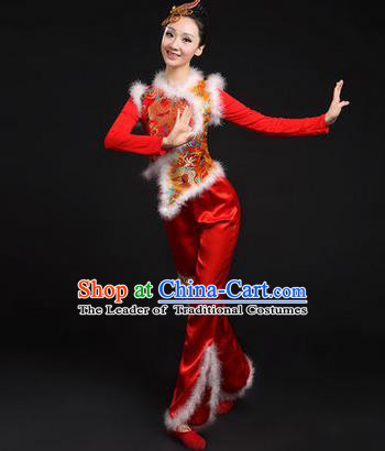 Traditional Chinese Yangge Fan Dancing Costume