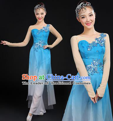 Traditional Chinese Yangge Fan Dancing Costume