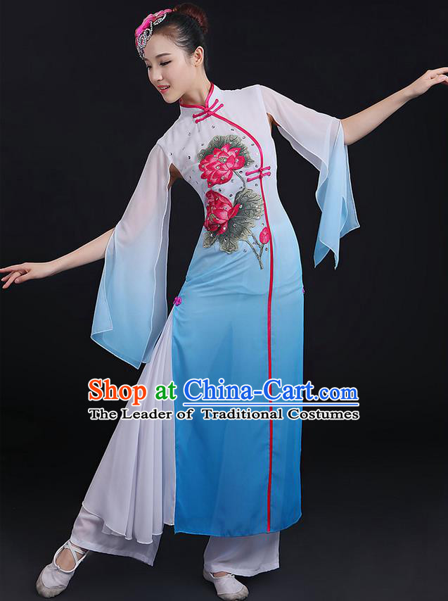 Traditional Chinese Yangge Fan Dancing Costume