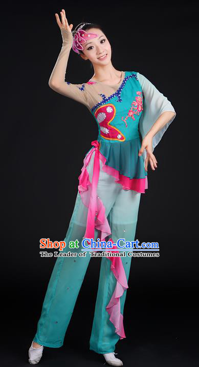 Traditional Chinese Yangge Fan Dancing Costume