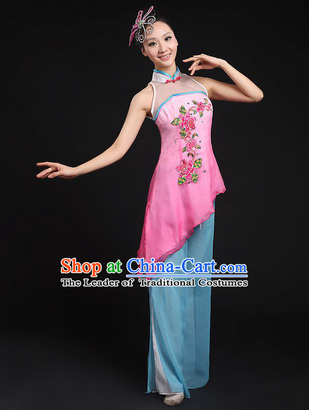 Traditional Chinese Yangge Fan Dancing Costume