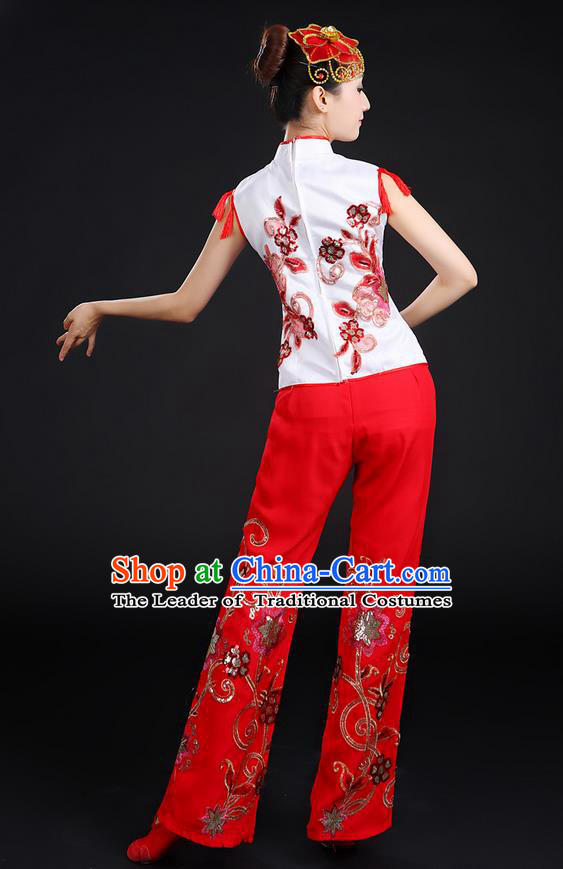 Traditional Chinese Yangge Fan Dancing Costume