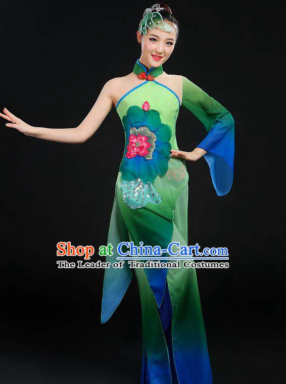 Traditional Chinese Yangge Fan Dancing Costume