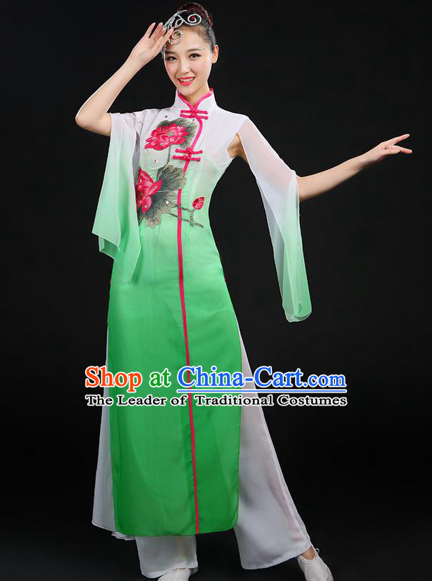 Traditional Chinese Yangge Fan Dancing Costume