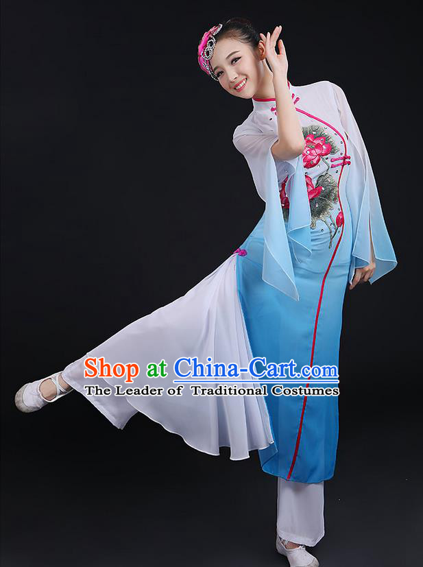 Traditional Chinese Yangge Fan Dancing Costume